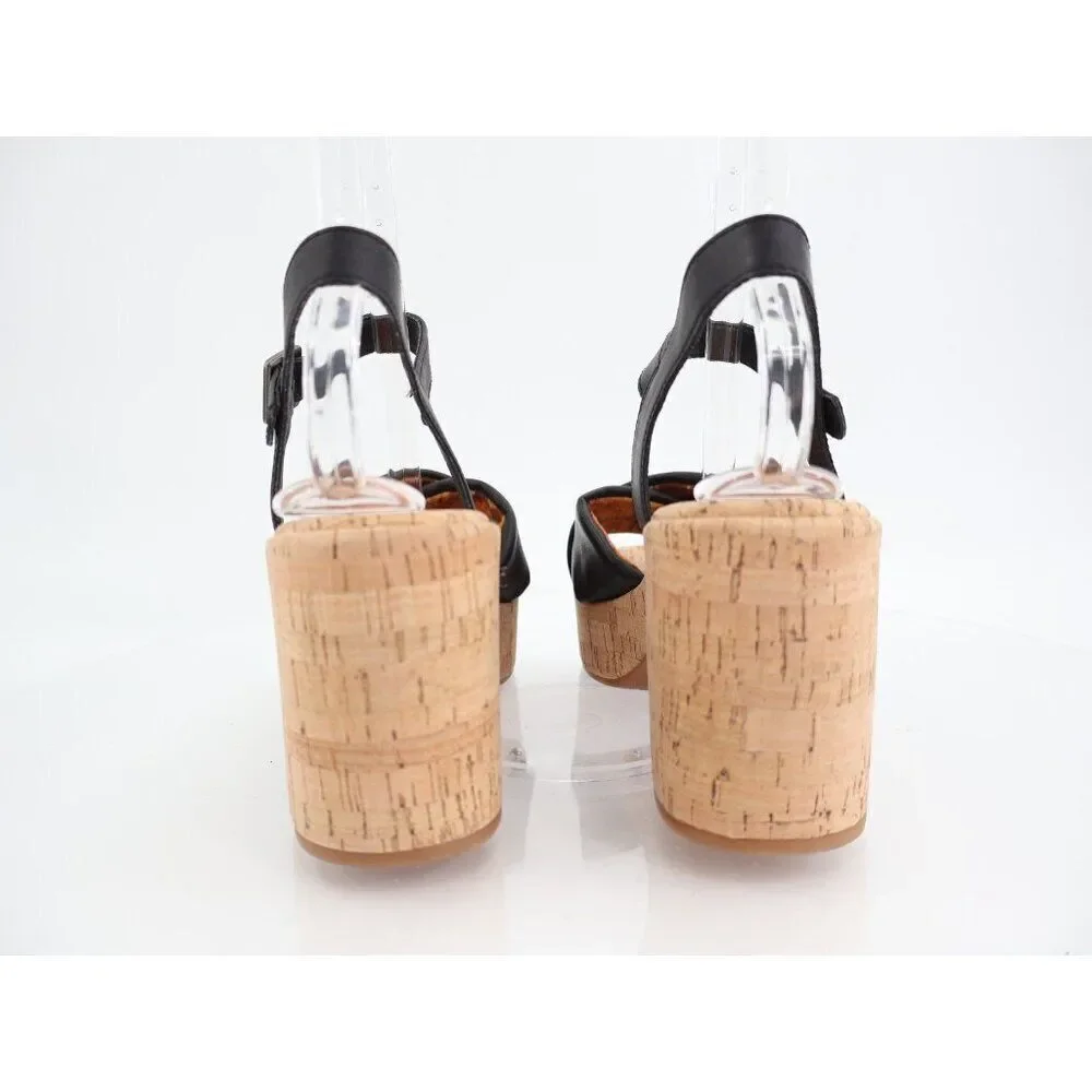 Kork-Ease Korks Calda Sandals Women's 10 Black Platform Chunky Slingback Y2K